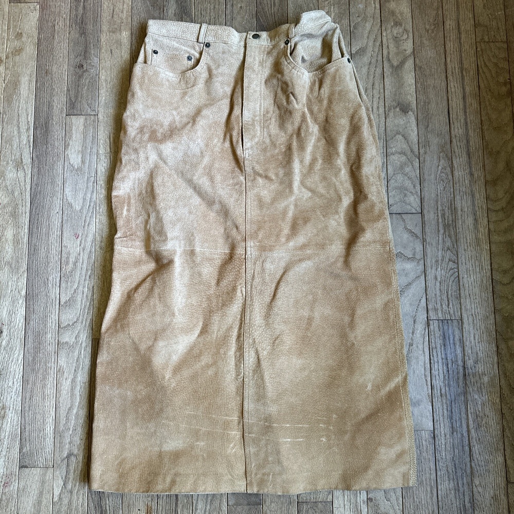 Venezia Vintage Leather Midi Skirt Size 11/12